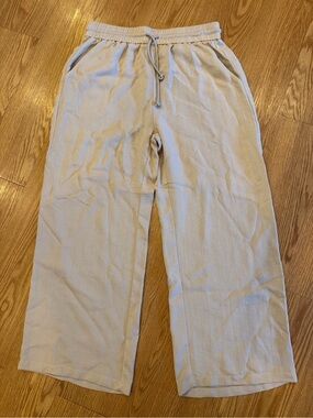 HALARA High Waisted Drawstring Pocket Wide
Leg Baggy Casual Linen-Feel Pants
